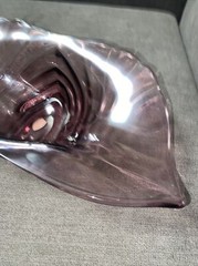 Vintage Tiffin Crystal Bowl Franciscan Plum Amethyst Purple 14”x6”