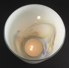 Dalian Drinking Glasses Tumblers Retro Snowflake Art Glass Candle Holder Vintage