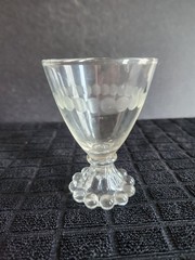 3 Vintage Anchor Hocking Berwick Pattern Footed Tumbler• Boopie Blank Cut Circle