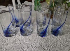 (8) Libbey Blue Ribbon Impressions Crisa DIMPLED Rocks Tumbler Glasses 16oz