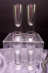 Set of 4 Crystal Cordials Thick Plain Smooth Stem Hand Made in Czechoslovakia 5″