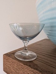 Vintage Blue/Gray Iridescent Sherbets Sorbet Glasses Set of 4