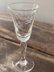 Petite Mini Palm Etched Stemware Glass Wine Tasting