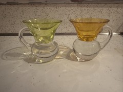 Vintage Glasses Shot Liquor Handles Glass