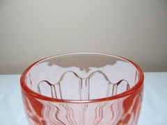 Pink Depression Glass Colonial Knife and Fork Footed Tumbler