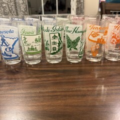Vintage State Souvenir Glass Tumblers Hazel-Atlas lot of 25 1950s state glasses