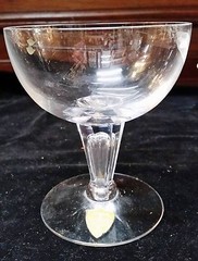Tiffin Contemporary Pattern Stem 17581 Glass Champagne Original sticker 1954