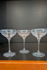 3 WATERFORD MIXOLOGY Crystal 4 oz COCKTAIL COUPE GLASSES