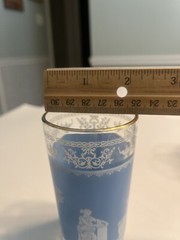 13pc Vintage Jeanette Hellenic Wedgwood Blue Pitcher Tumblers Juice Glasses