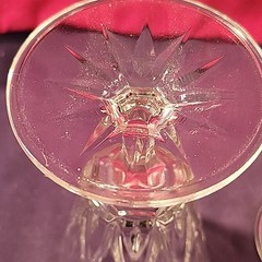 VMC Reims Crystal Wine Glasses Set of 3 Diamond Cut Pattern 6 1/2in. Tall