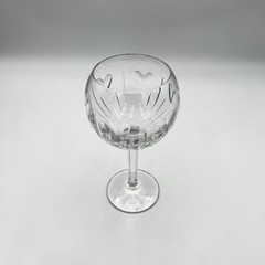 Waterford Crystal Wine Glass Cut Hearts Balloon Goblet Clear Stemware Barware