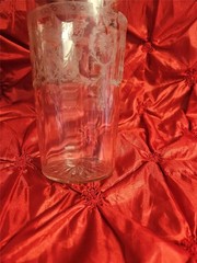 ANTIQUE HEISEY ETCHED DRINKING GLASS 5.5″ 5-1/2 INCH CLEAR BARWARE STARBURST