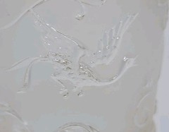 Baccarat French Pressed Glass Tumbler Birds, Floral Design C. 1890