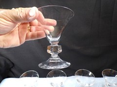 Set of 7 Bryce Clear Glass Hellenic Liquor Cocktail Glasses 4″ Tall