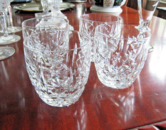 WATERFORD IRISH CRYSTAL. GLENGARRIFF FOUR 3 3/8″ OLD FASHIONED/WHISKEY GLASSES