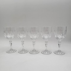 5 Pcs Galway Irish Crystal Kylemore Wine Goblets 5.5″ Tall