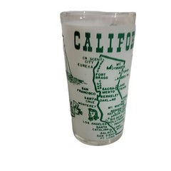 Vtg California Glass Frosted Fishing Panning Gold Skiing MCM Tourism Travel