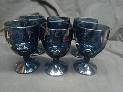 Set Of 6 Viking Georgian Bluenique Water Goblets