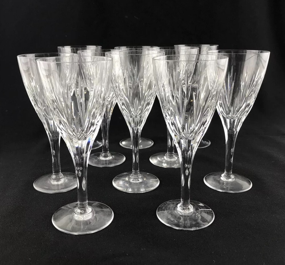 Stuart England Litchfield Cut Crystal Sherry Wine Goblet 6-1/2″ Set of 10 U11