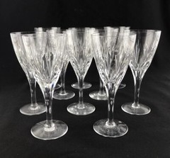 Stuart England Litchfield Cut Crystal Sherry Wine Goblet 6-1/2″ Set of 10 U11