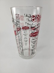 Vintage Federal Glass Cocktail Mixer Tumbler Six Drink Recipes Martini Manhattan