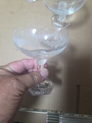 6 ROSENTHAL CLASSIC ROSE GARLAND CRYSTAL WINE CHAMPAGNE MARTINI 1 of 2 GLASSES