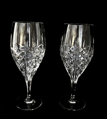 2 Gorham Crystal Gabrielle Iced Tea Glasses 8 1/2″ Signed Gorham 16 oz