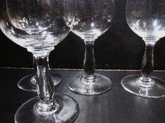 Vtg Baccarat France Crystal Longchamps 4 – 7.25″ Tall Water Goblets