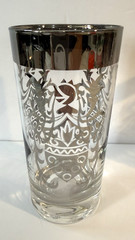 VTG Set Of 4 Kimiko Guardian Shield Crest Barware Glasses Highball Silver