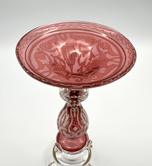 Antique Bohemian Moser Harrach 7 1/2″ Enameled WINE GLASS Goblet Roemer