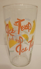 Vintage 1970’s Iced Tea Glass Ribbed Bottom 26 oz, See Factory Dimple on Top Rim