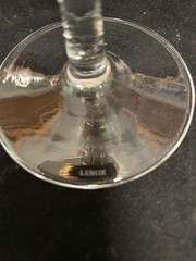 Lenox Staccato Balloon Wine Glass Cut Crystal Lines & Ovals