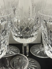 Vintage Waterford Crystal Lismore Water Goblets Shot Glasses Read