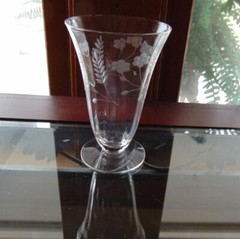 Optic Gray Cut Flowers Tumbler Glass 5 3/8 in 10 oz