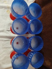 Bartlett Collins Patriotic Americana Stars Stripes American Flag 8 Goblets