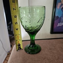 Garden Vine Green by Libbey Glass Company Water Wine Goblet 7″