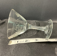 Etched Glass Mini Martini Glasses Set of 2 Floral Pattern M1