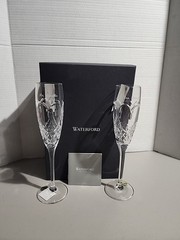 Waterford Crystal True Love Forever Champagne Toasting Flutes, Pair Engraved #6