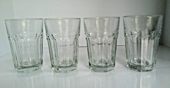 Set of 4 Vintage LIBBEY Clear 8 Panel Glasses 5″ – 12 Ounces