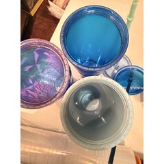Starbucks Blue Tumbler Lot 3 Royal Blue Soft Touch Prism & Studded 24 oz