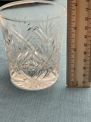 HTF THOMAS WEBB “ST ANDREWS” DRINKING GLASSES CLEAR CUT FLAT BOTTOM HOBSTAR 3.5”