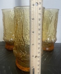 Anchor Hocking Amber Rainflower Drinking Glasses (5) Perfect for Fall!