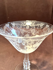 6 Vintage Cambridge 5 7/8″ Sherbet/Champagne Glasses in The Chantilly Pattern