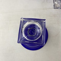 Set Of 5 Cobalt Blue With Clear Stems Dessert/ Ice Cream Cups Pre-Owned