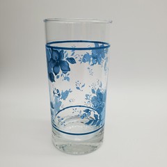 2 Corelle Blue Velvet Floral 16 oz Glasses