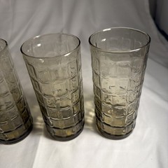 5 Vintage Libbey Pisa Drinking Highball Glasses Smoky Brown 16 floz Each