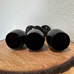 Set of 3 Mikasa Elegance Black Wine Glasses Stemware 8.25” Tall 2″ Diameter
