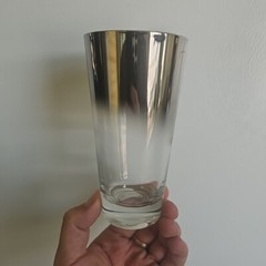 VINTAGE QUEEN’S LUSTERWARE MIRROR RIM WATER JUCE ICE TEA GLASS 5 1/2″