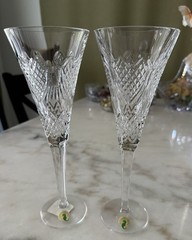Pair of Waterford Crystal Wedding Heirloom Champagne Flutes 10.25″ Tall – NEW