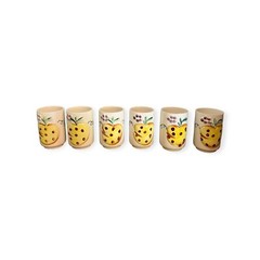 Vintage Mid Century Punch Cups | Set of 6 Matched Juice Glasses | Ceramic |
